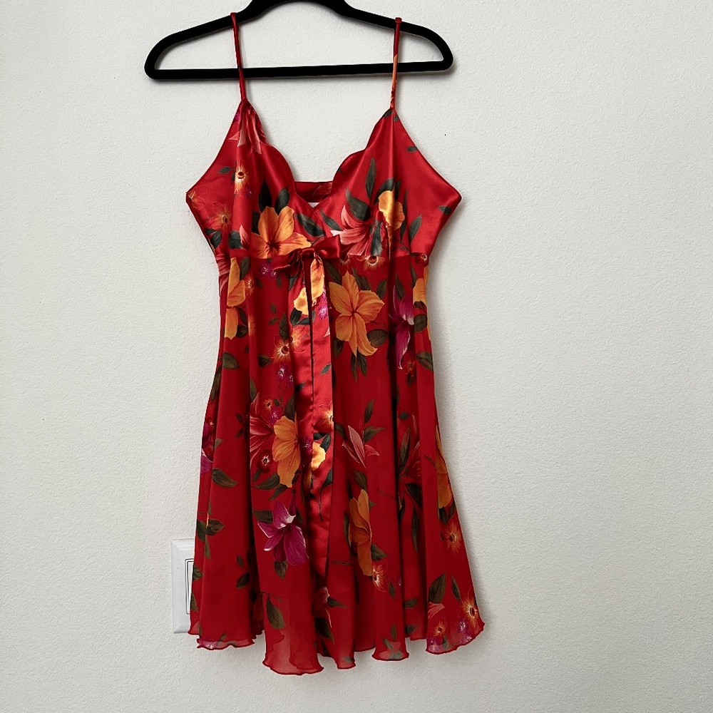 Victoria's Secret Red-Orange Floral Mini Dress
